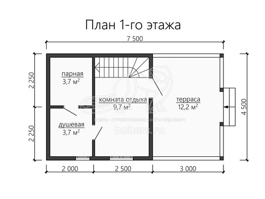 3d проект БУ048 - планировка 1 этажа
