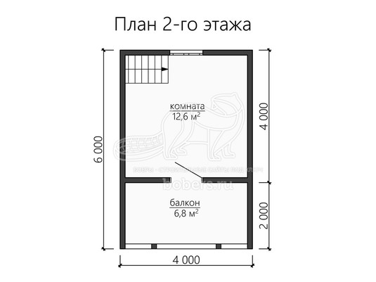 3d проект БУ055 - планировка 2 этажа