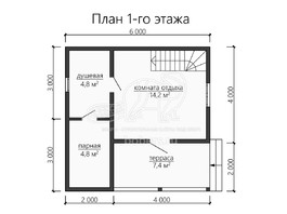 3d проект БУ056 - планировка 1 этажа