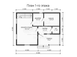 3d проект БУ058 - планировка 1 этажа