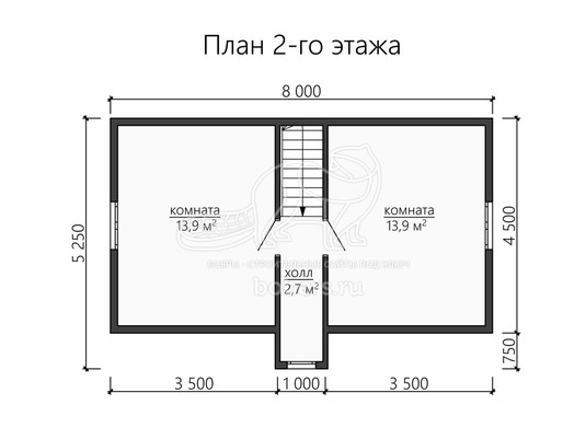 3d проект БУ059 - планировка 2 этажа