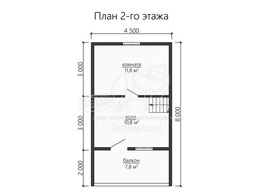3d проект БУ060 - планировка 2 этажа</div>
