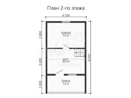 3d проект БУ060 - планировка 2 этажа