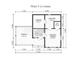 3d проект БУ066 - планировка 1 этажа