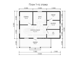 3d проект БУ069 - планировка 1 этажа