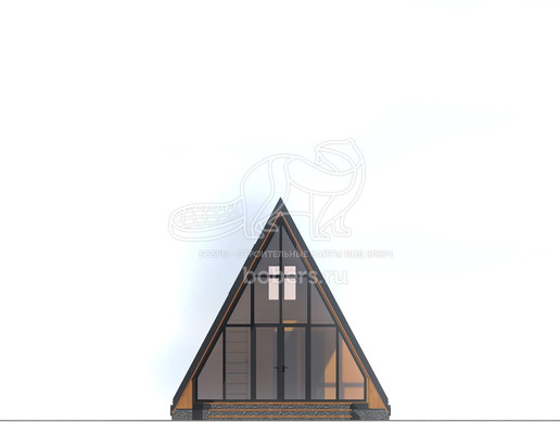 Пример визуализации фасада дома А-фрейм