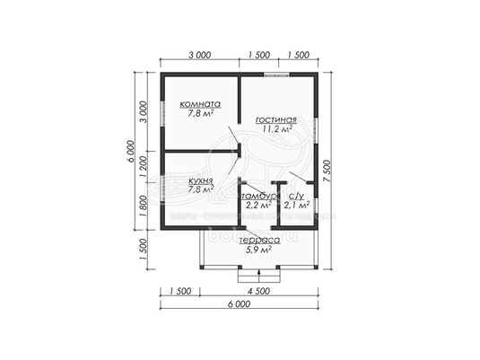 3d проект ДБ001 - планировка 1 этажа</div>
