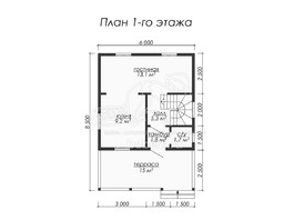3d проект ДБ003 - планировка 1 этажа