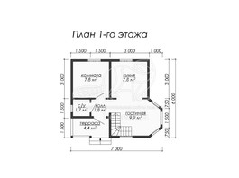 3d проект ДБ007 - планировка 1 этажа
