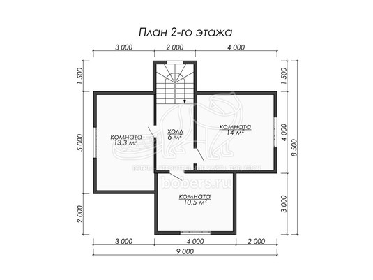 3d проект ДБ009 - планировка 2 этажа