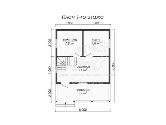 3d проект ДБ010 - планировка 1 этажа