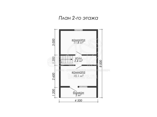 3d проект ДБ010 - планировка 2 этажа</div>