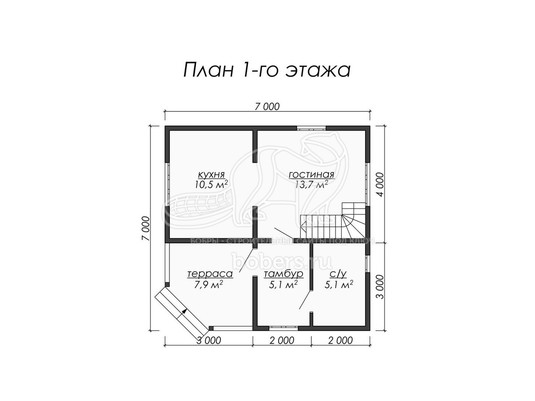 3d проект ДБ011 - планировка 1 этажа