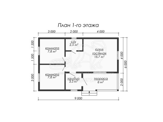3d проект ДБ013 - планировка 1 этажа