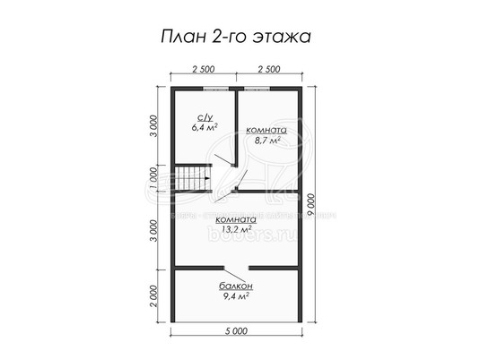3d проект ДБ014 - планировка 2 этажа