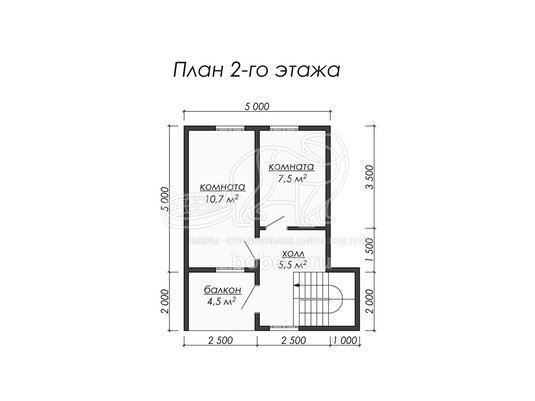 3d проект ДБ015 - планировка 2 этажа</div>