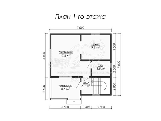 3d проект ДБ015 - планировка 1 этажа