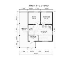 3d проект ДБ016 - планировка 1 этажа