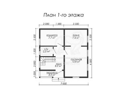 3d проект ДБ017 - планировка 1 этажа