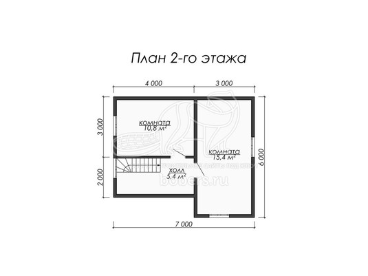 3d проект ДБ017 - планировка 2 этажа