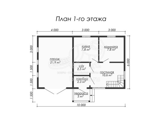 3d проект ДБ018 - планировка 1 этажа