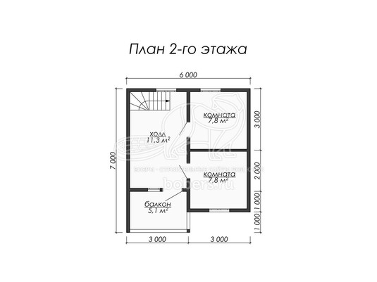 3d проект ДБ019 - планировка 2 этажа