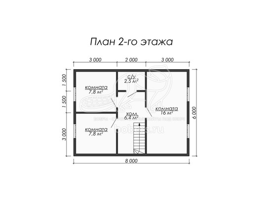 3d проект ДБ021 - планировка 2 этажа</div>