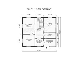 3d проект ДБ025 - планировка 1 этажа