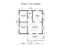 3d проект ДБ027 - планировка 1 этажа