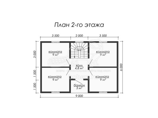 3d проект ДБ032 - планировка 2 этажа</div>