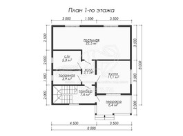 3d проект ДБ033 - планировка 1 этажа