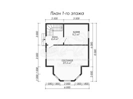 3d проект ДБ034 - планировка 1 этажа