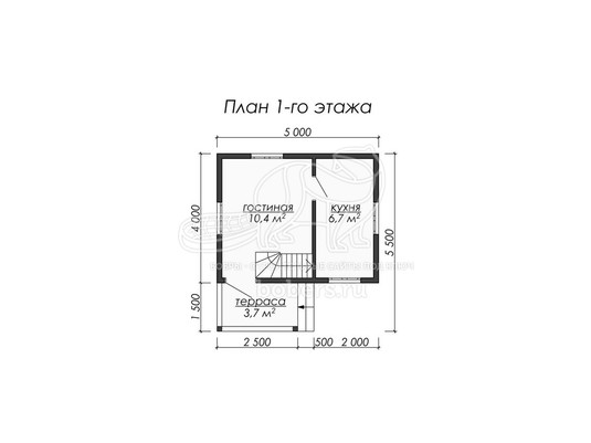 3d проект ДБ036 - планировка 1 этажа