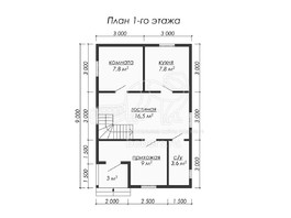 3d проект ДБ037 - планировка 1 этажа