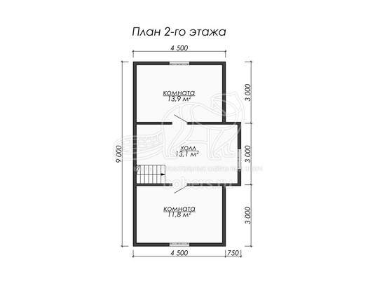 3d проект ДБ037 - планировка 2 этажа