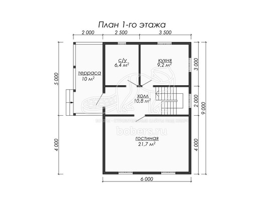 3d проект ДБ038 - планировка 1 этажа