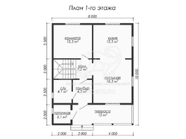 3d проект ДБ040 - планировка 1 этажа
