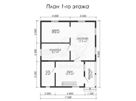 3d проект ДБ041 - планировка 1 этажа