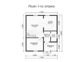 3d проект ДБ042 - планировка 1 этажа
