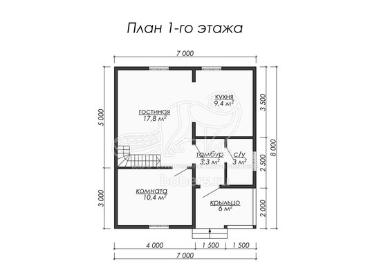 3d проект ДБ042 - планировка 1 этажа