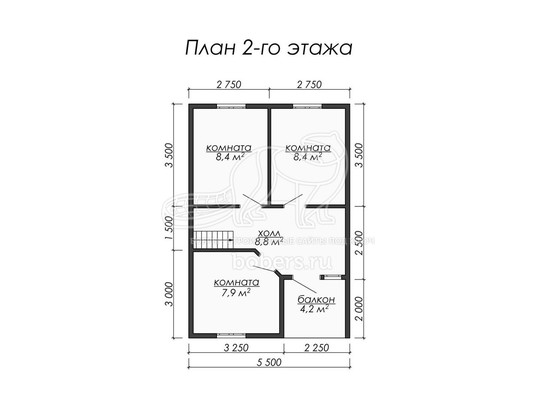 3d проект ДБ042 - планировка 2 этажа</div>