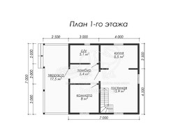 3d проект ДБ044 - планировка 1 этажа