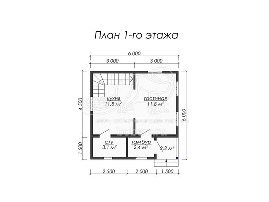 3d проект ДБ047 - планировка 1 этажа