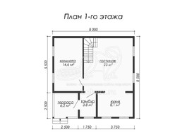 3d проект ДБ048 - планировка 1 этажа