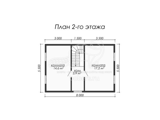 3d проект ДБ048 - планировка 2 этажа