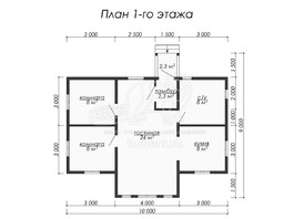 3d проект ДБ052 - планировка 1 этажа