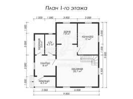 3d проект ДБ054 - планировка 1 этажа