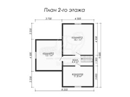3d проект ДБ054 - планировка 2 этажа