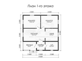 3d проект ДБ055 - планировка 1 этажа