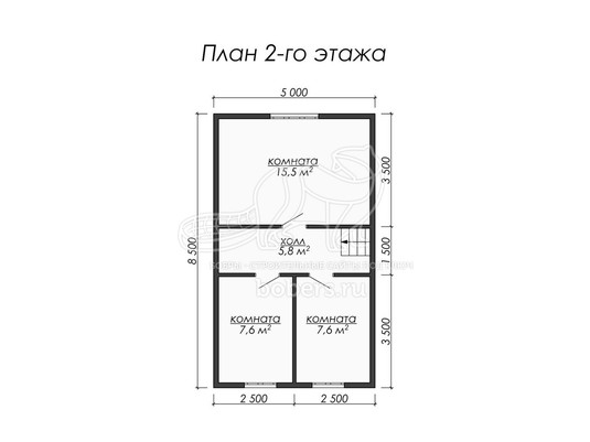 3d проект ДБ058 - планировка 2 этажа</div>